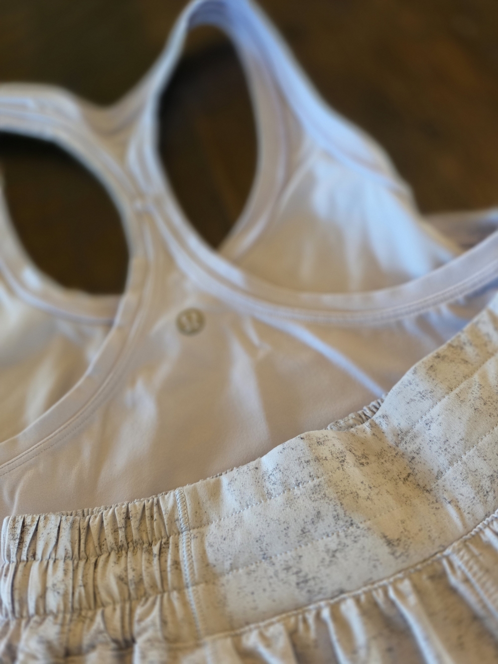 lululemon athletica Light Beige/White Athletic Shorts